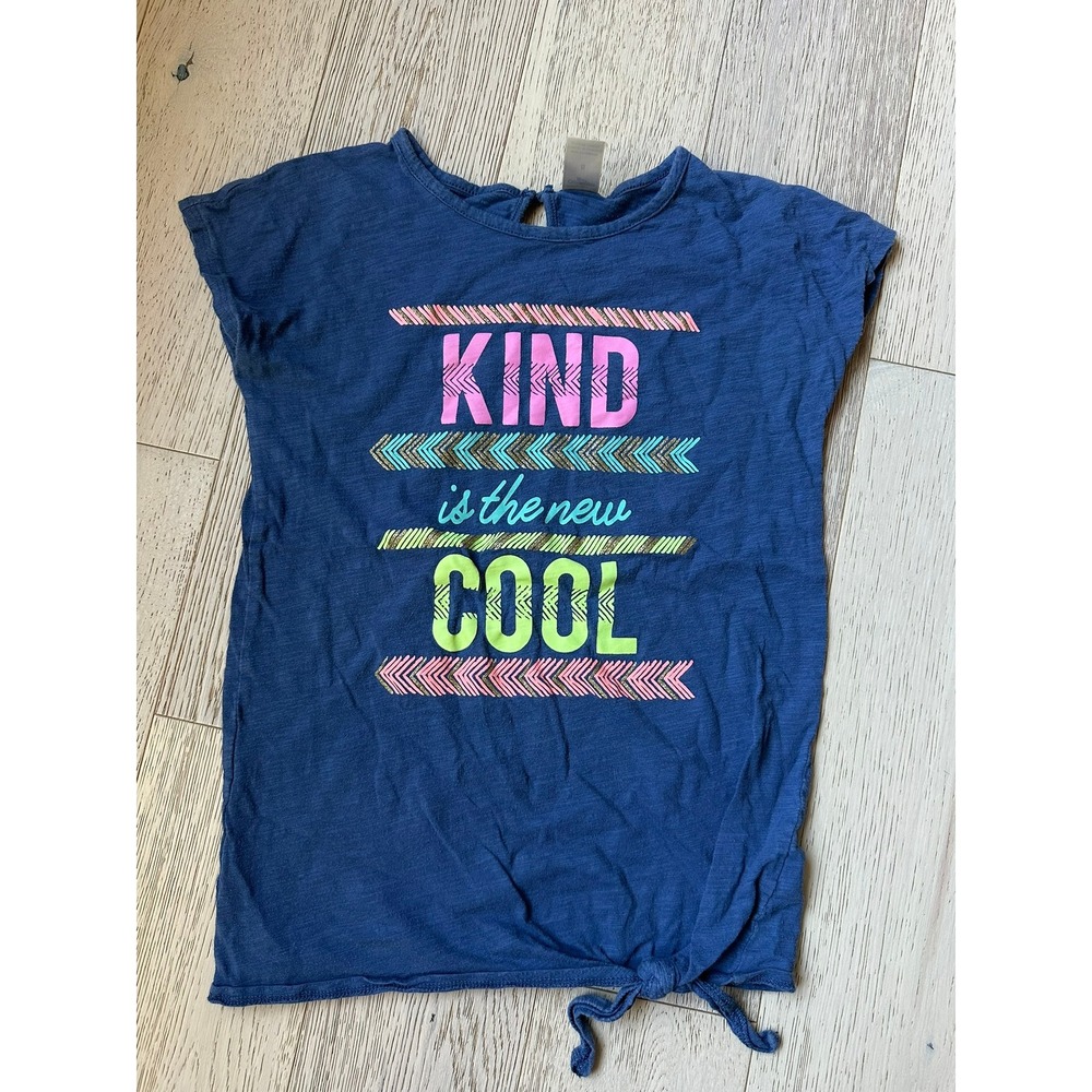OshKosh Bgosh Girls Kind Is The New Cool Graphic Tee Blue Size 8 OSH11771 AD